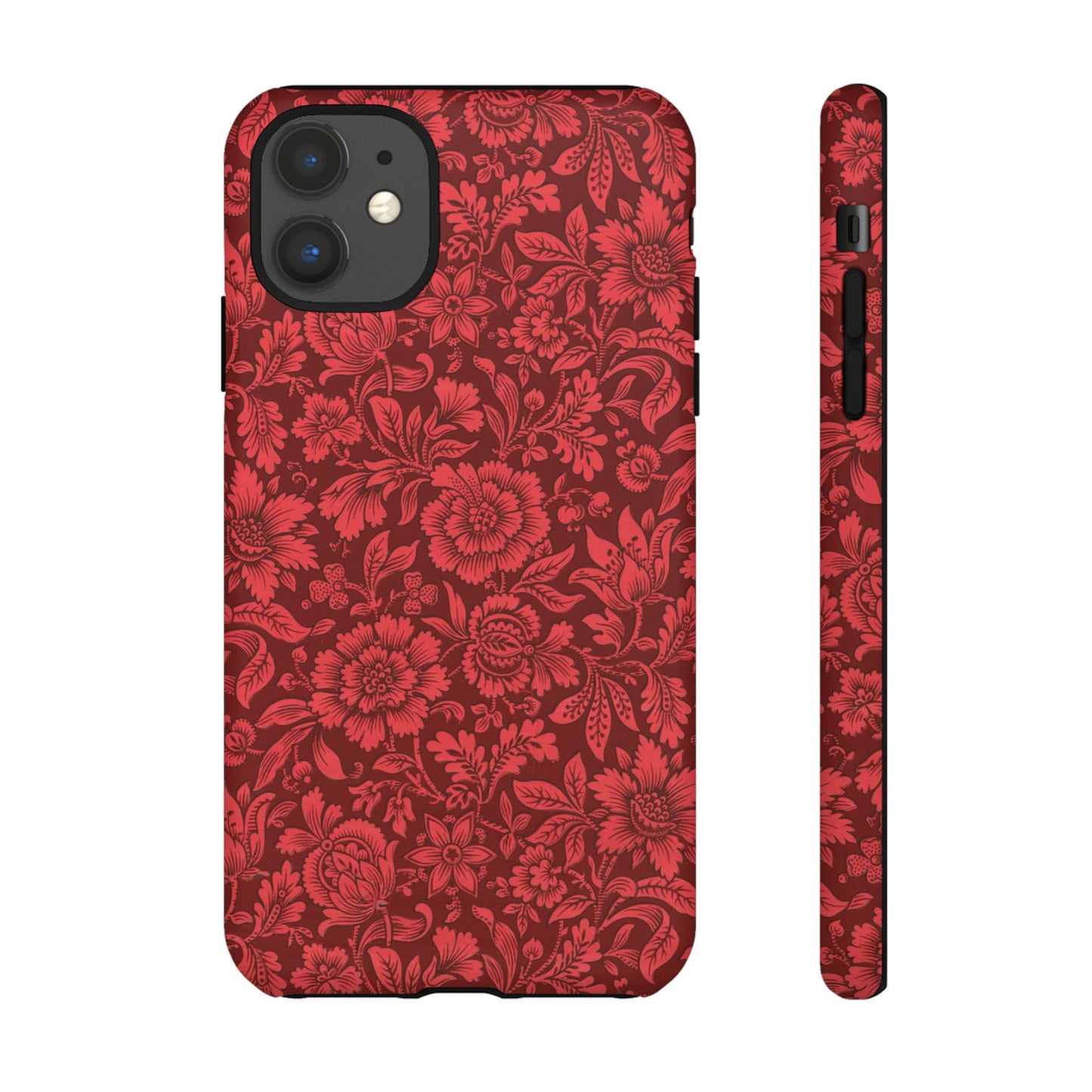 Vintage Crimson Floral Botanical iPhone Case