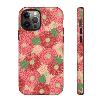 Pink Chrysanthemums Vintage iPhone Case
