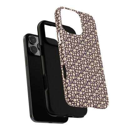 Coffee and Cream Vintage Floral Pattern iPhone Case