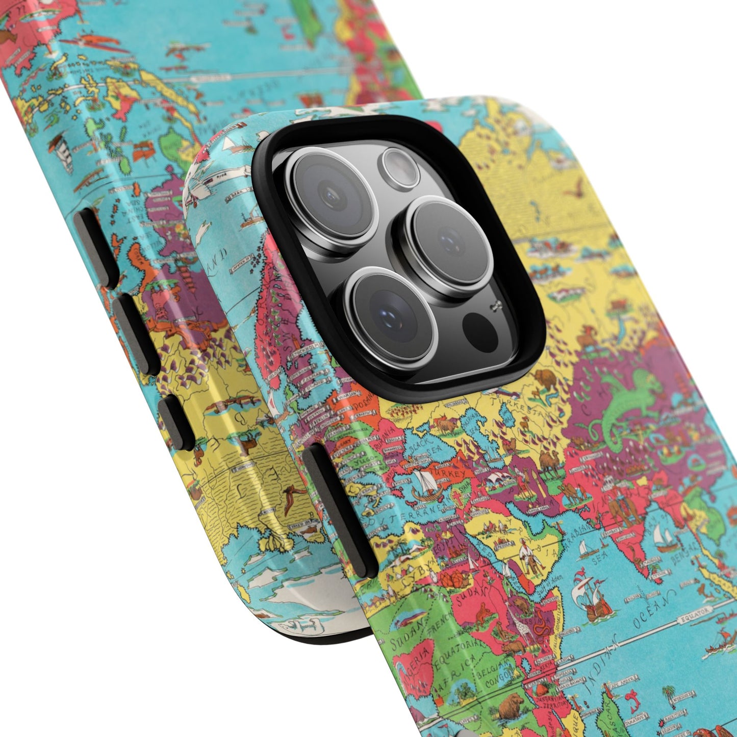 Map of the World Retro Travel iPhone Case