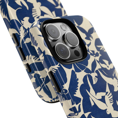 Blue Sky Birds Flying Retro iPhone Case