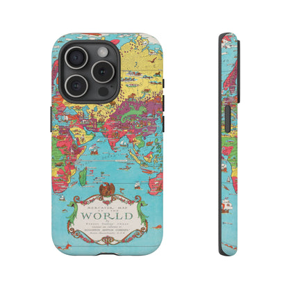 Map of the World Retro Travel iPhone Case