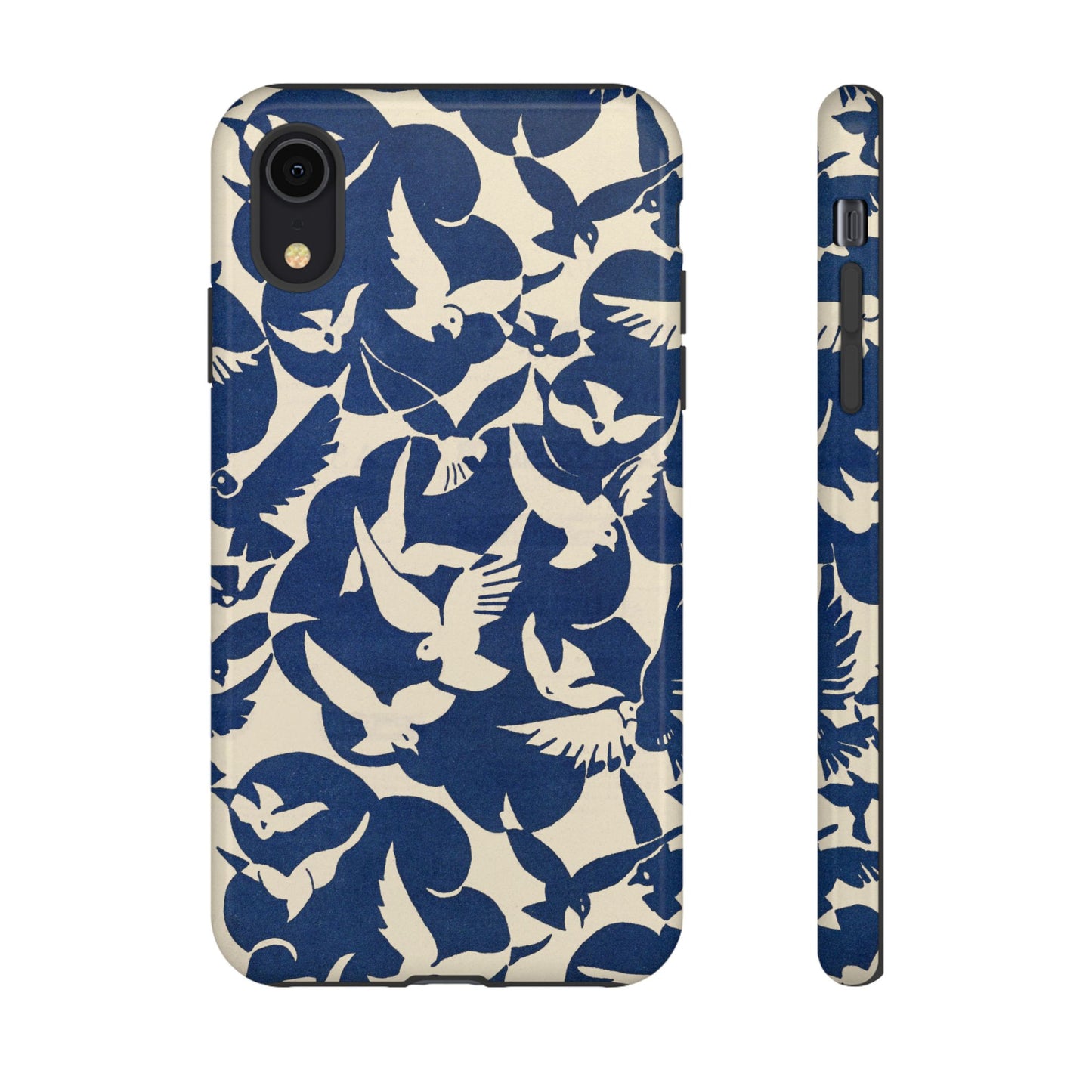 Blue Sky Birds Flying Retro iPhone Case