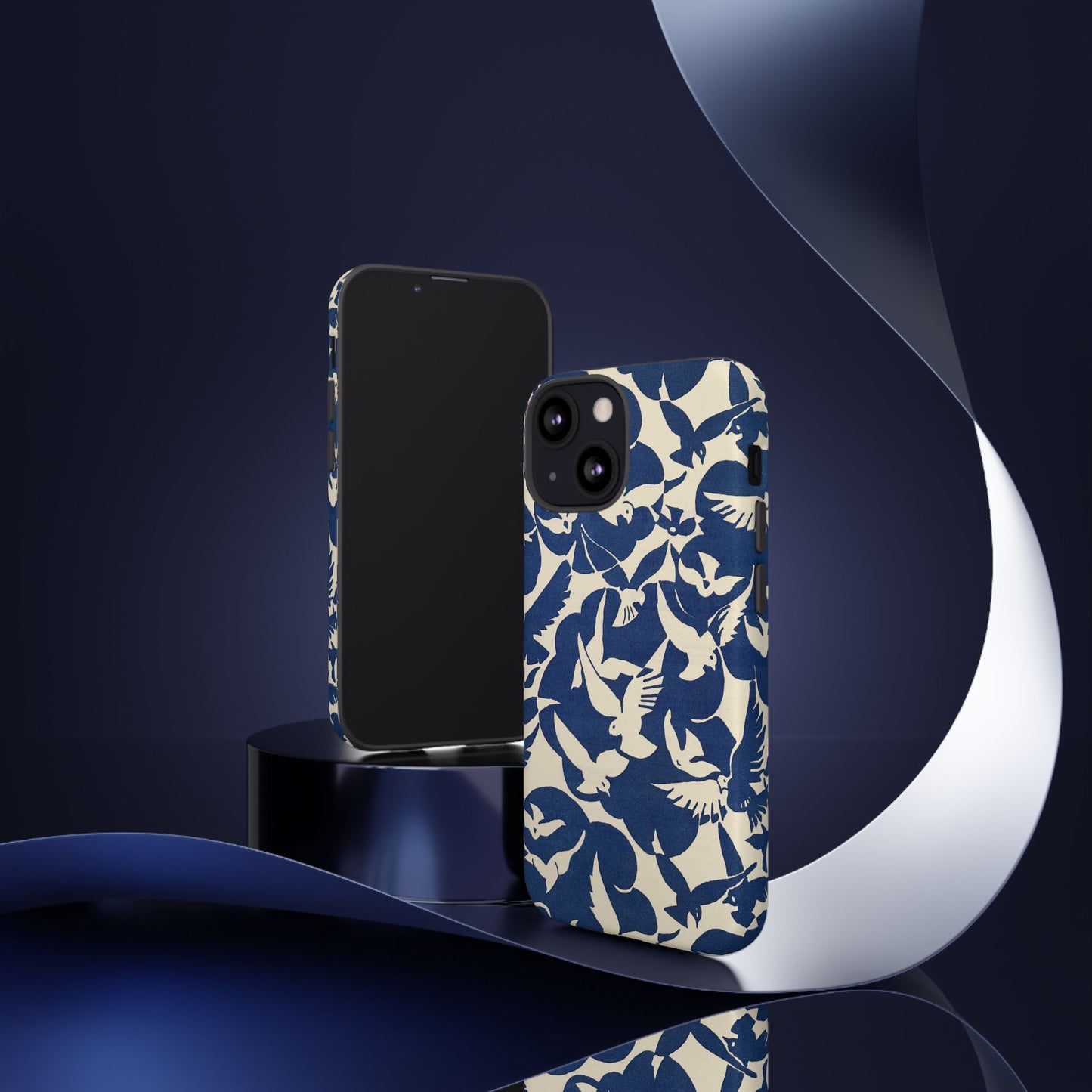 Blue Sky Birds Flying Retro iPhone Case