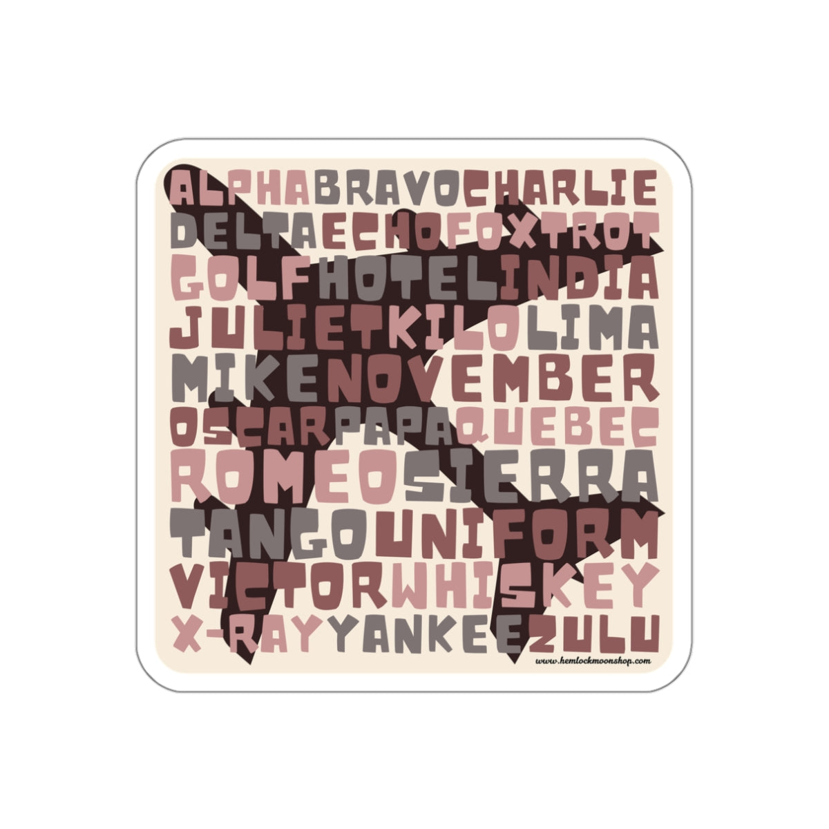 Pink Retro Aviation Alphabet Sticker :: All-Weather, Water-Resistant Vinyl (5 sizes)