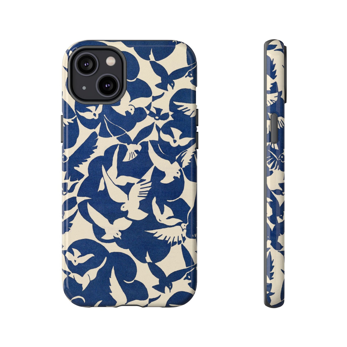 Blue Sky Birds Flying Retro iPhone Case