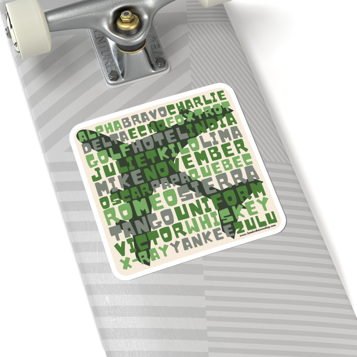 Retro Green Aviation Alphabet Stickers (4 sizes)