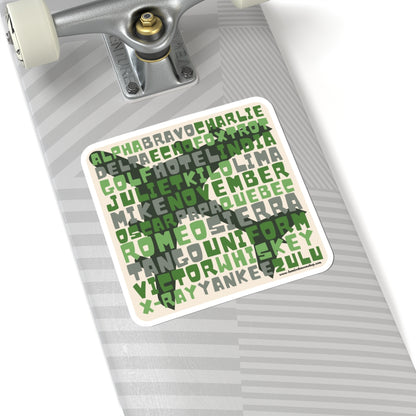 Retro Green Aviation Alphabet Stickers (4 sizes)