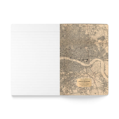London Vintage Map | Softcover Travel Journal with Inside Illustrations