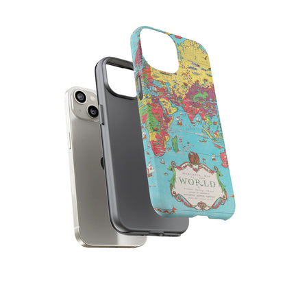 Map of the World Retro Travel iPhone Case