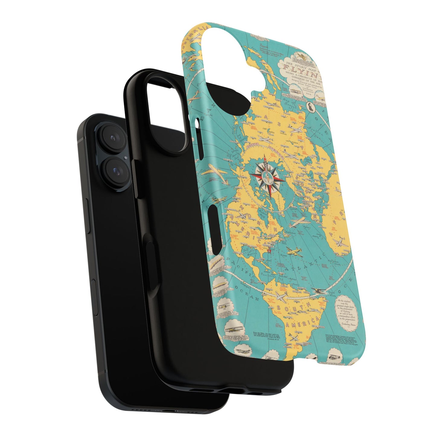 Map of Flying Retro iPhone Case