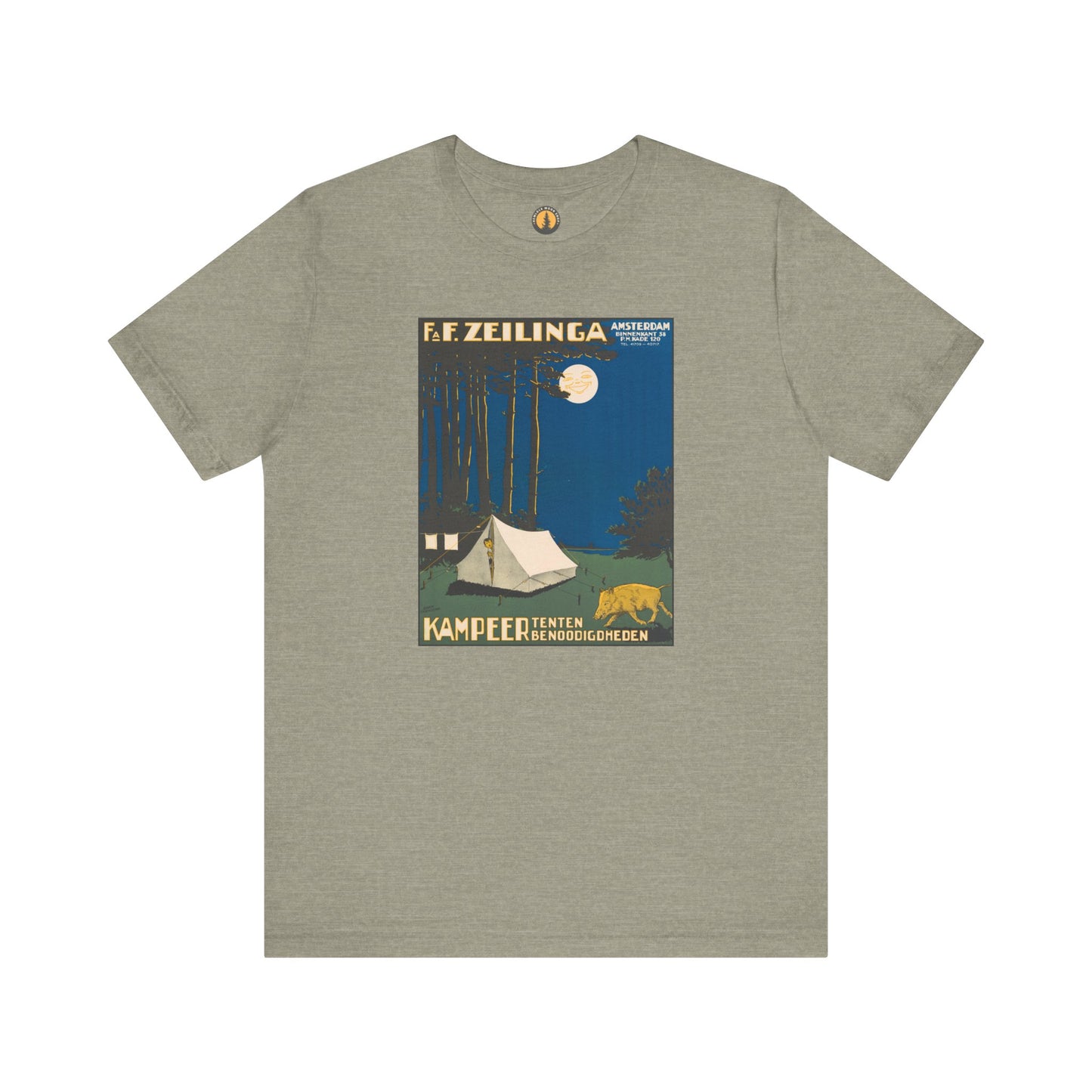 Amsterdam Tent Camping Vintage Tee | Full Moon Forest Adventure