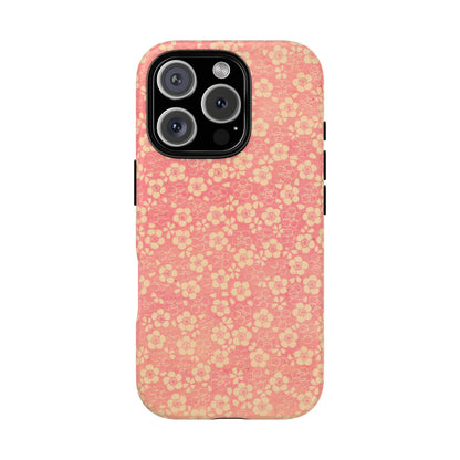 Pink Pattern Scattered Flowers iPhone Case