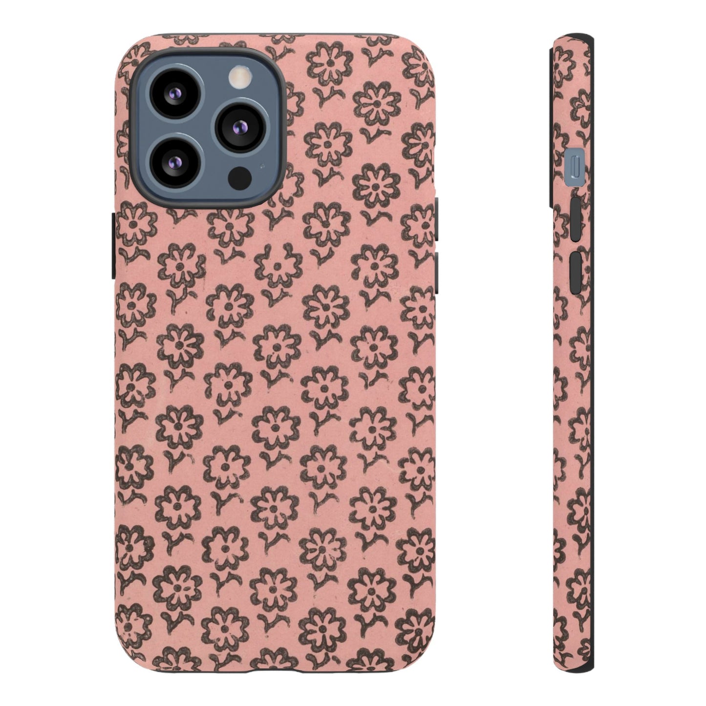 Dutch Pink & Brown Scattered Pattern Floral iPhone Case
