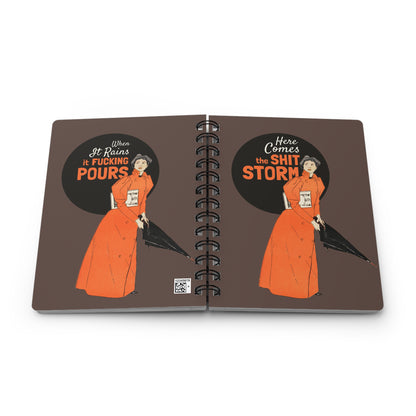 Here Comes the Shit Storm | Retro Art Spiral Notebook