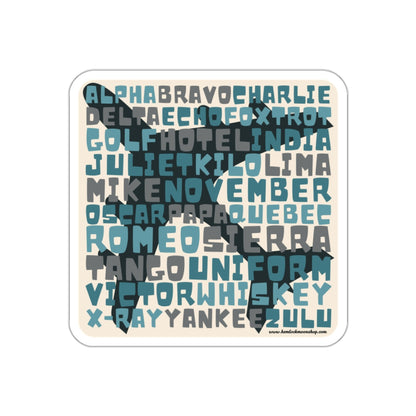 Blue Retro Aviation Alphabet Sticker :: All-Weather, Water-Resistant Vinyl (5 sizes)