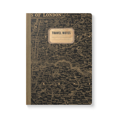 London Vintage Map | Softcover Travel Journal with Inside Illustrations