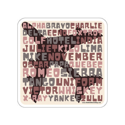 Pink Retro Aviation Alphabet Sticker :: All-Weather, Water-Resistant Vinyl (5 sizes)