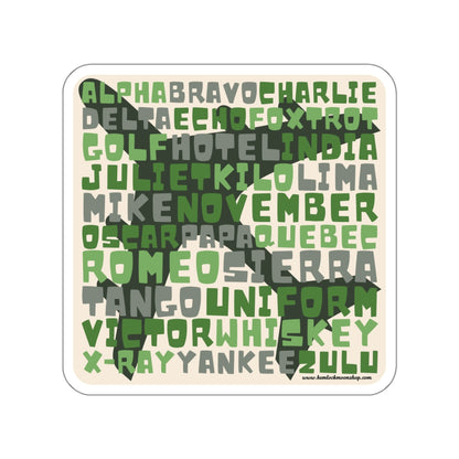 Green Retro Aviation Alphabet Sticker :: All-Weather, Water-Resistant Vinyl (5 sizes)