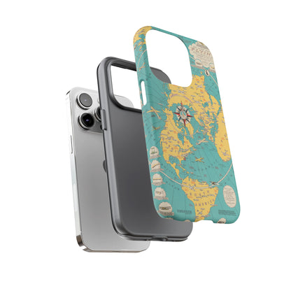 Map of Flying Retro iPhone Case