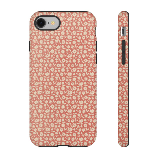 Coral Floral Vintage iPhone Case