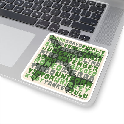 Retro Green Aviation Alphabet Stickers (4 sizes)