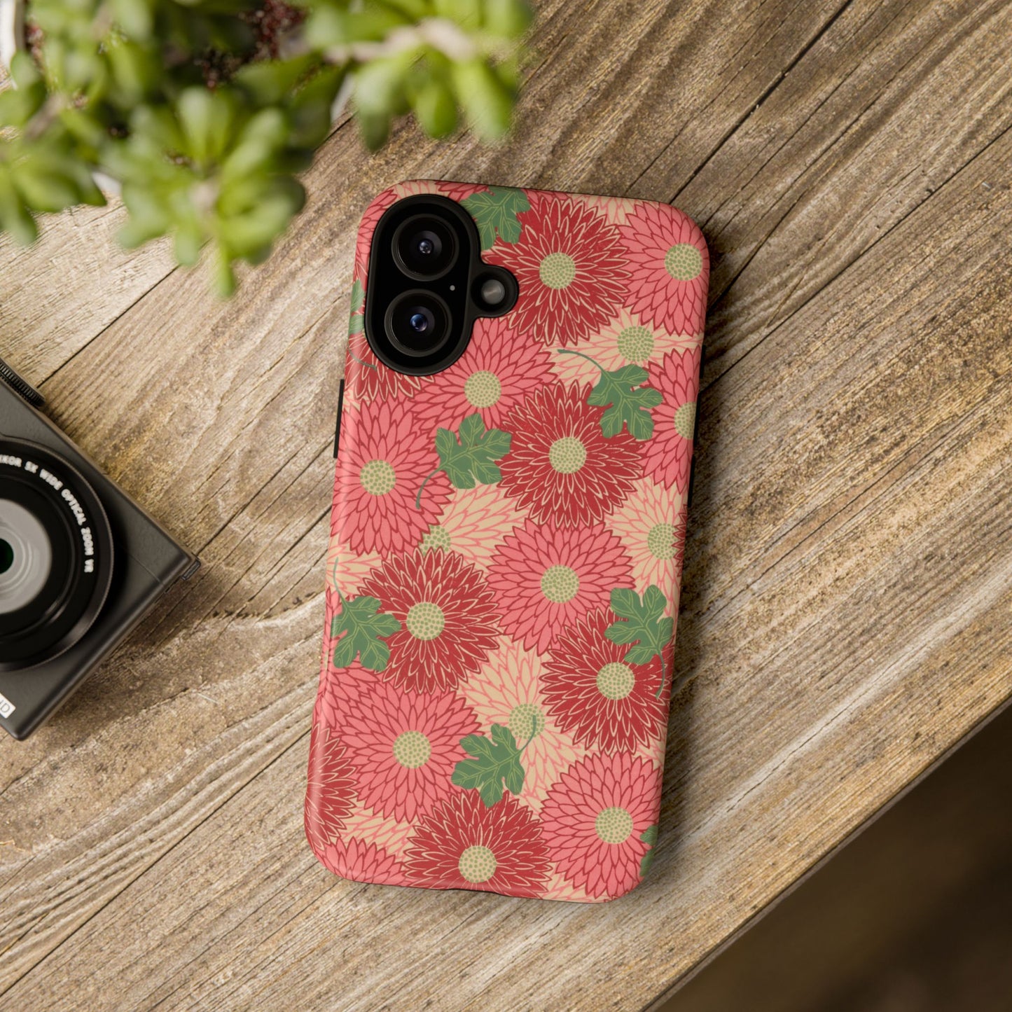Pink Chrysanthemums Vintage iPhone Case