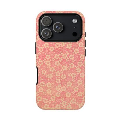 Pink Pattern Scattered Flowers iPhone Case