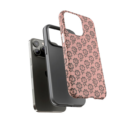 Dutch Pink & Brown Scattered Pattern Floral iPhone Case
