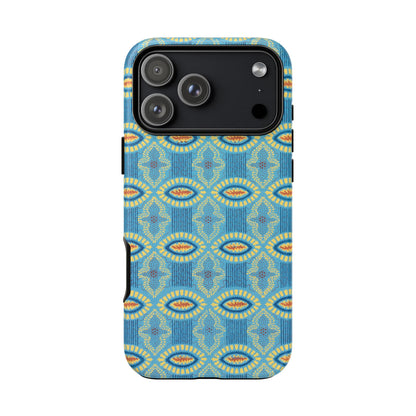 Turquoise Retro Geometric iPhone Case