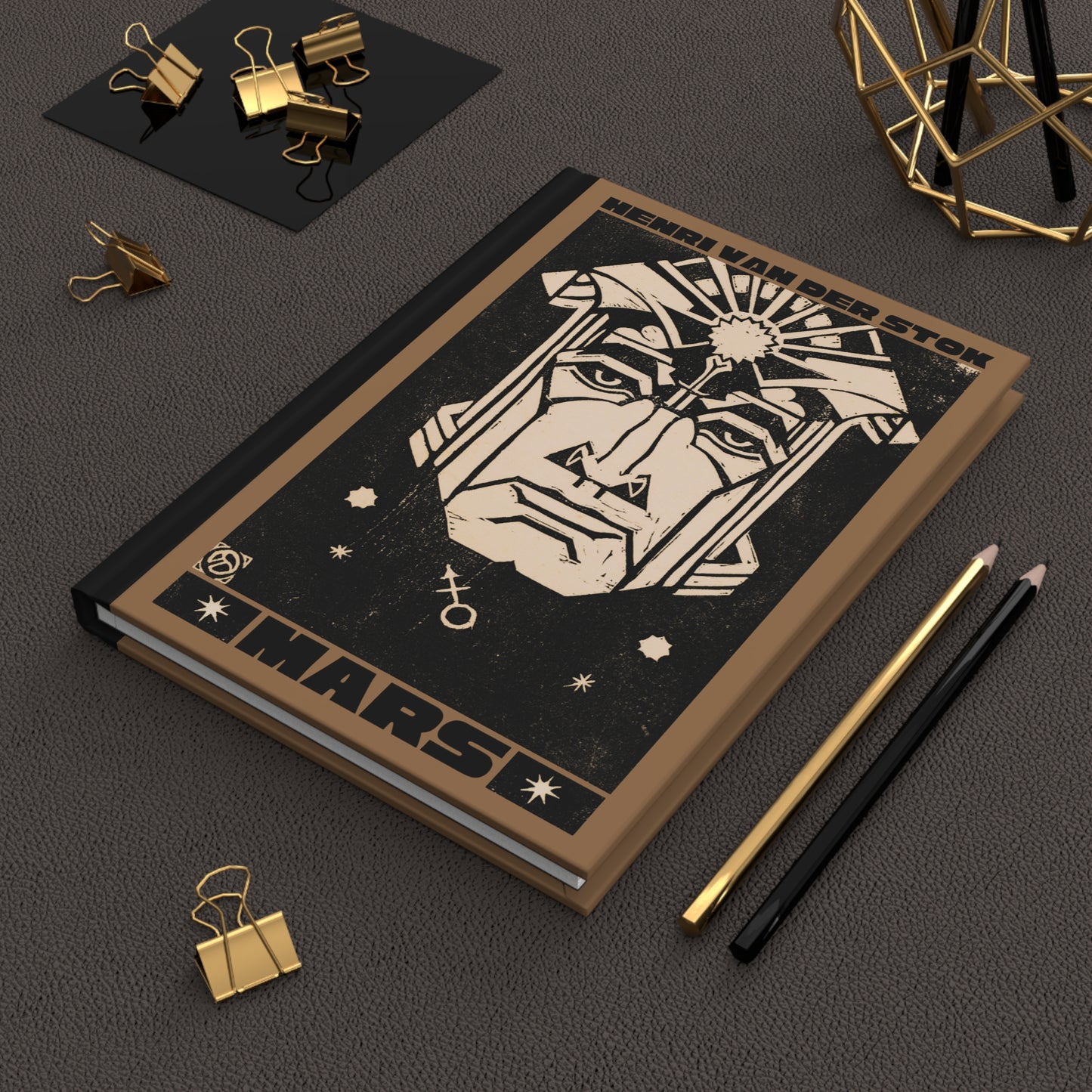 Mars Hardcover Journal | Henri van der Stok's Planet Masks No. 004