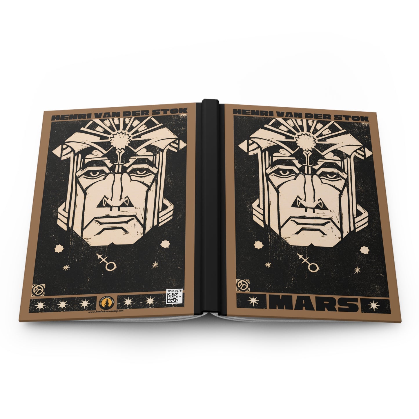 Mars Hardcover Journal | Henri van der Stok's Planet Masks No. 004