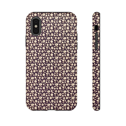 Coffee and Cream Vintage Floral Pattern iPhone Case