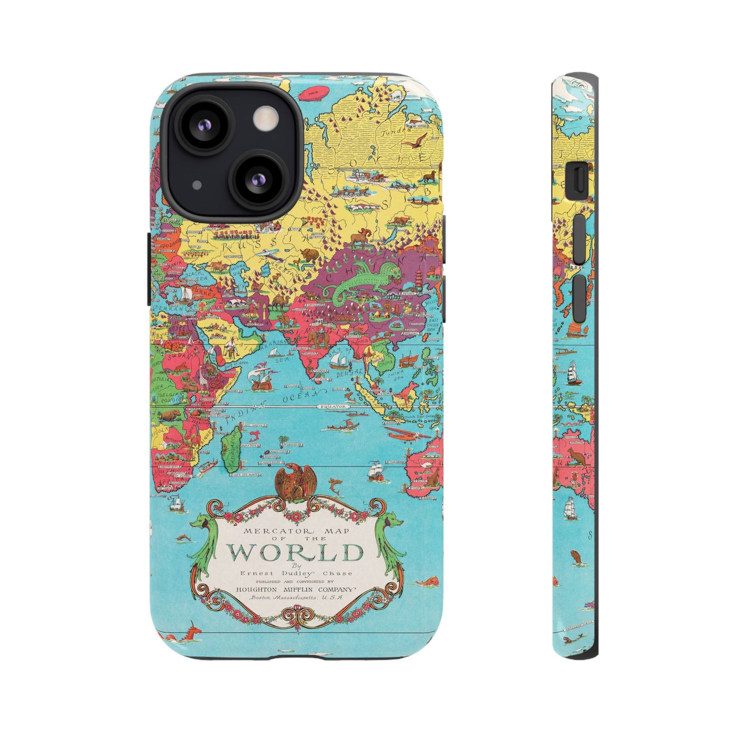 Map of the World Retro Travel iPhone Case