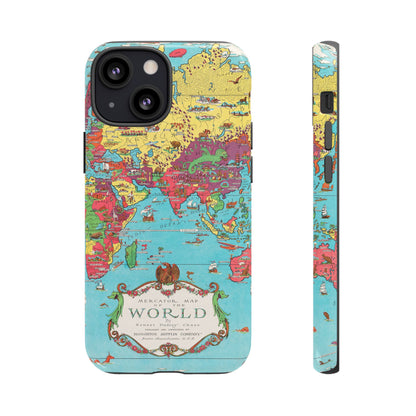 Map of the World Retro Travel iPhone Case