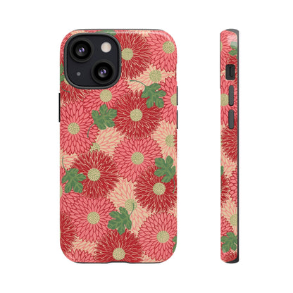 Pink Chrysanthemums Vintage iPhone Case
