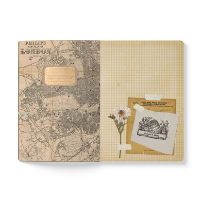 London Vintage Map | Softcover Travel Journal with Inside Illustrations