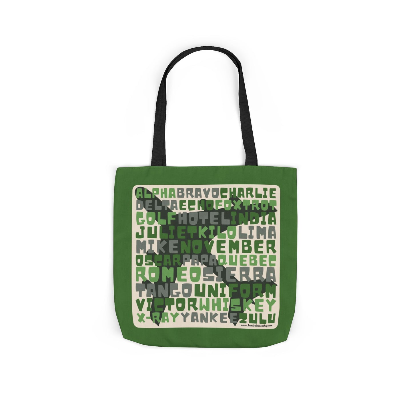 Green Aviation Alphabet Tote Bag (3 sizes)