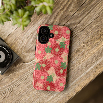 Pink Chrysanthemums Vintage iPhone Case