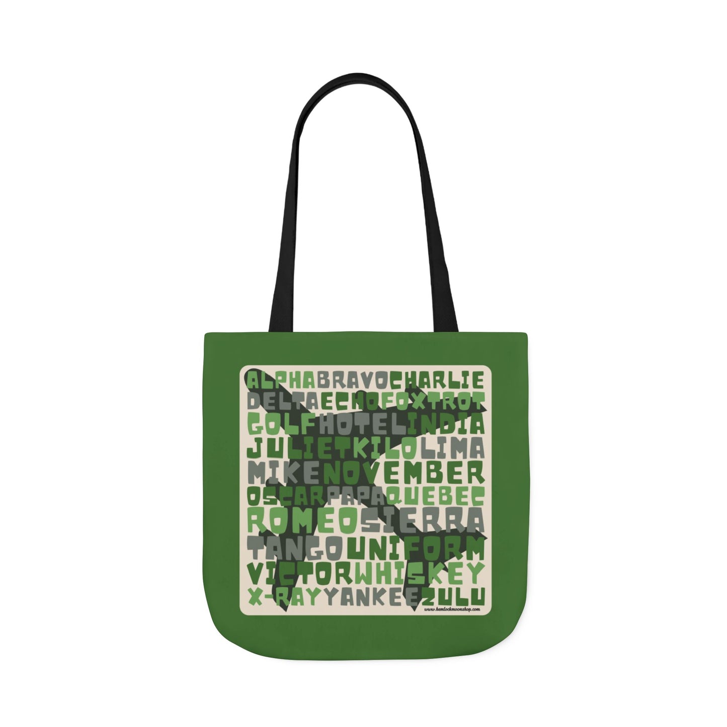 Green Aviation Alphabet Tote Bag (3 sizes)