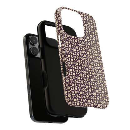 Coffee and Cream Vintage Floral Pattern iPhone Case