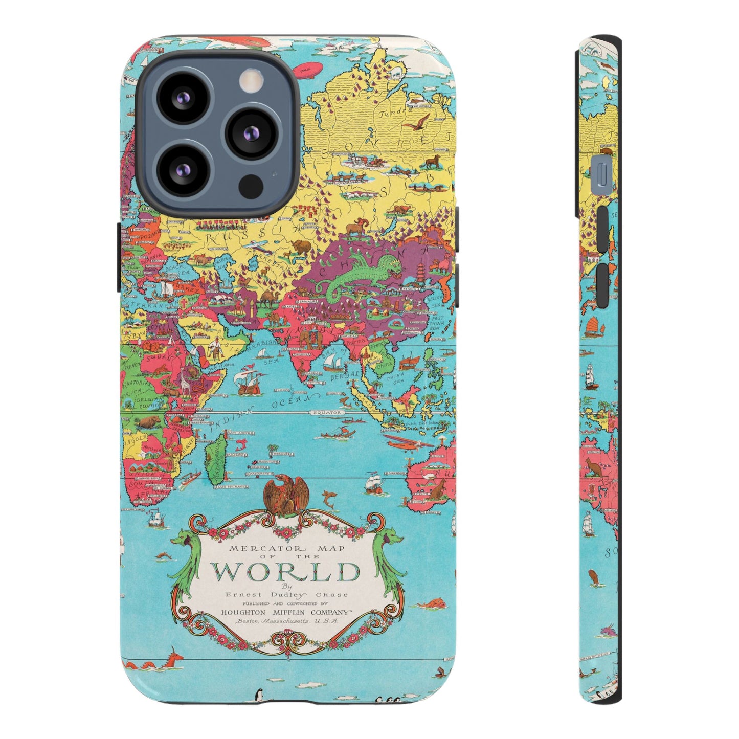 Map of the World Retro Travel iPhone Case