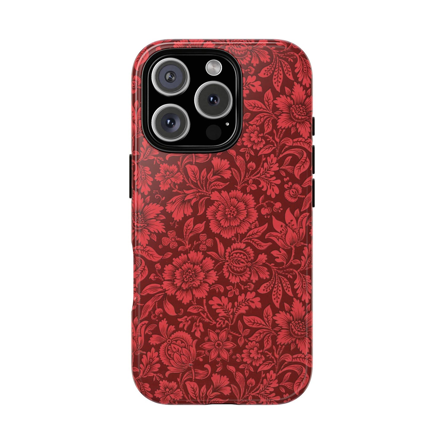 Vintage Crimson Floral Botanical iPhone Case