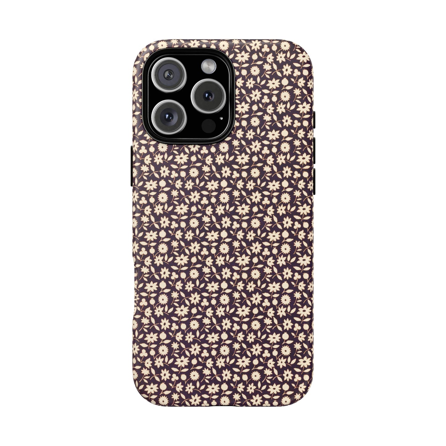 Coffee and Cream Vintage Floral Pattern iPhone Case