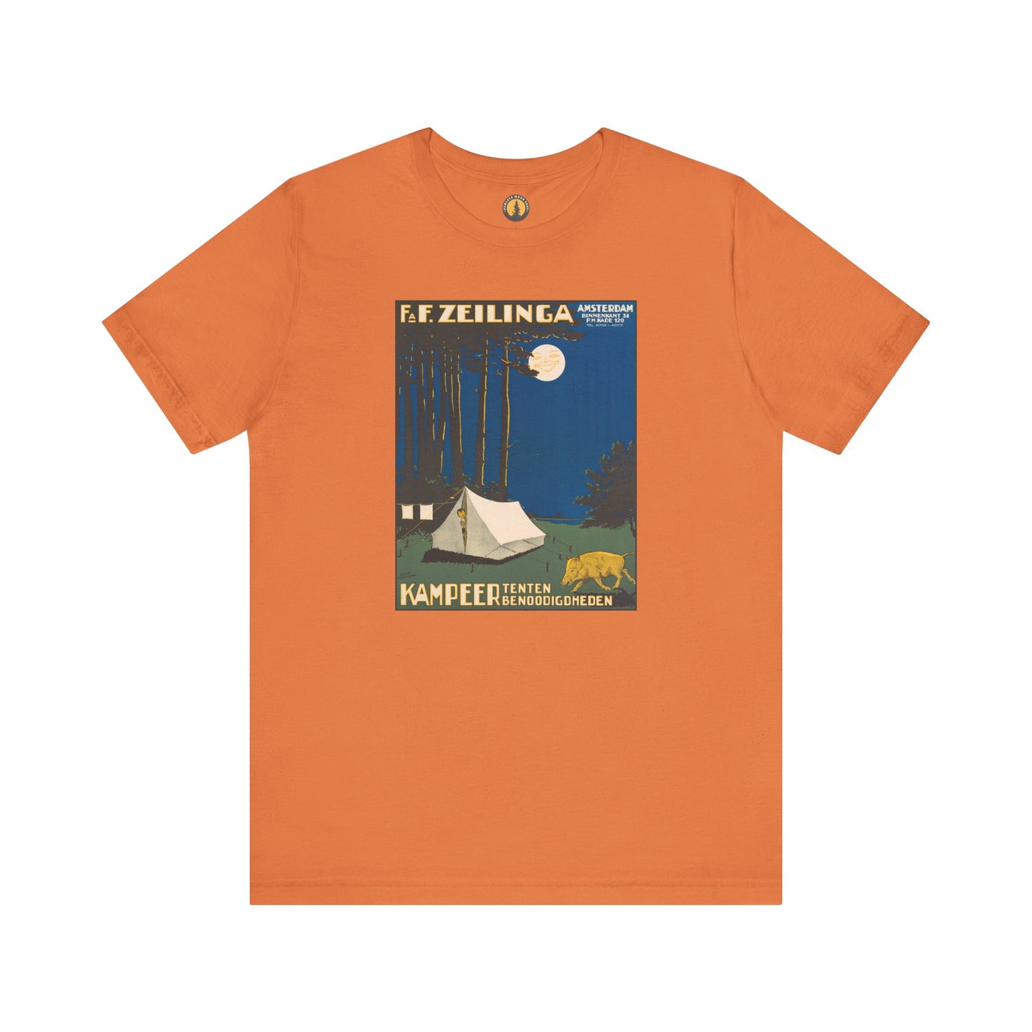 Amsterdam Tent Camping Vintage Tee | Full Moon Forest Adventure