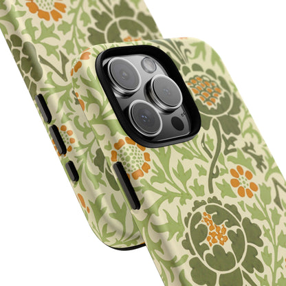 Olive & Orange Vintage Botanical iPhone Case