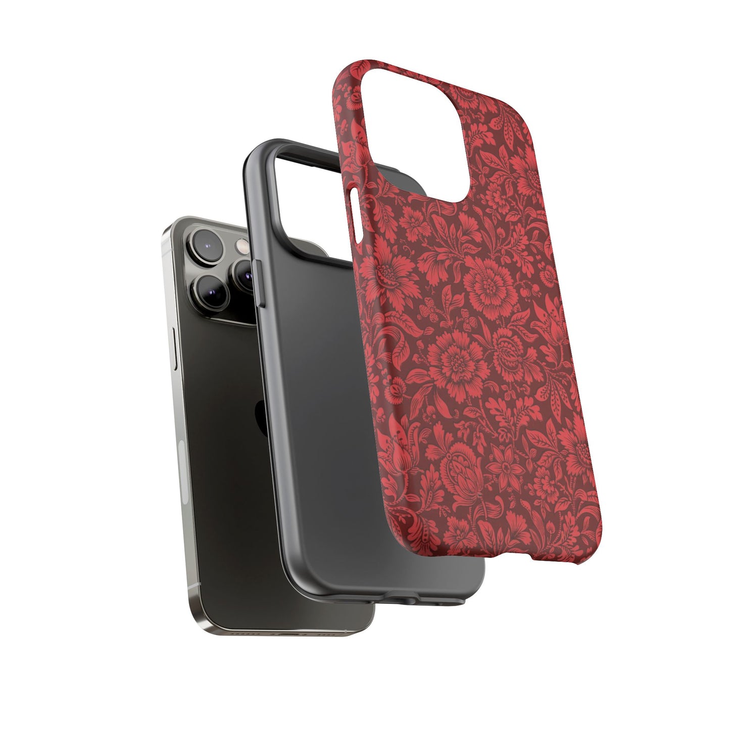Vintage Crimson Floral Botanical iPhone Case