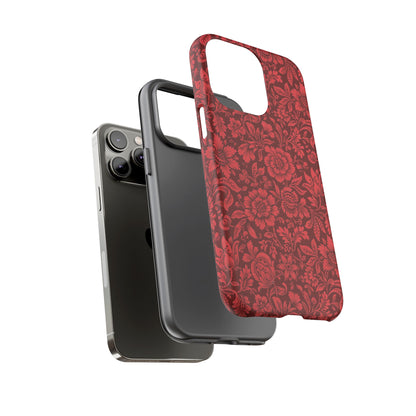 Vintage Crimson Floral Botanical iPhone Case