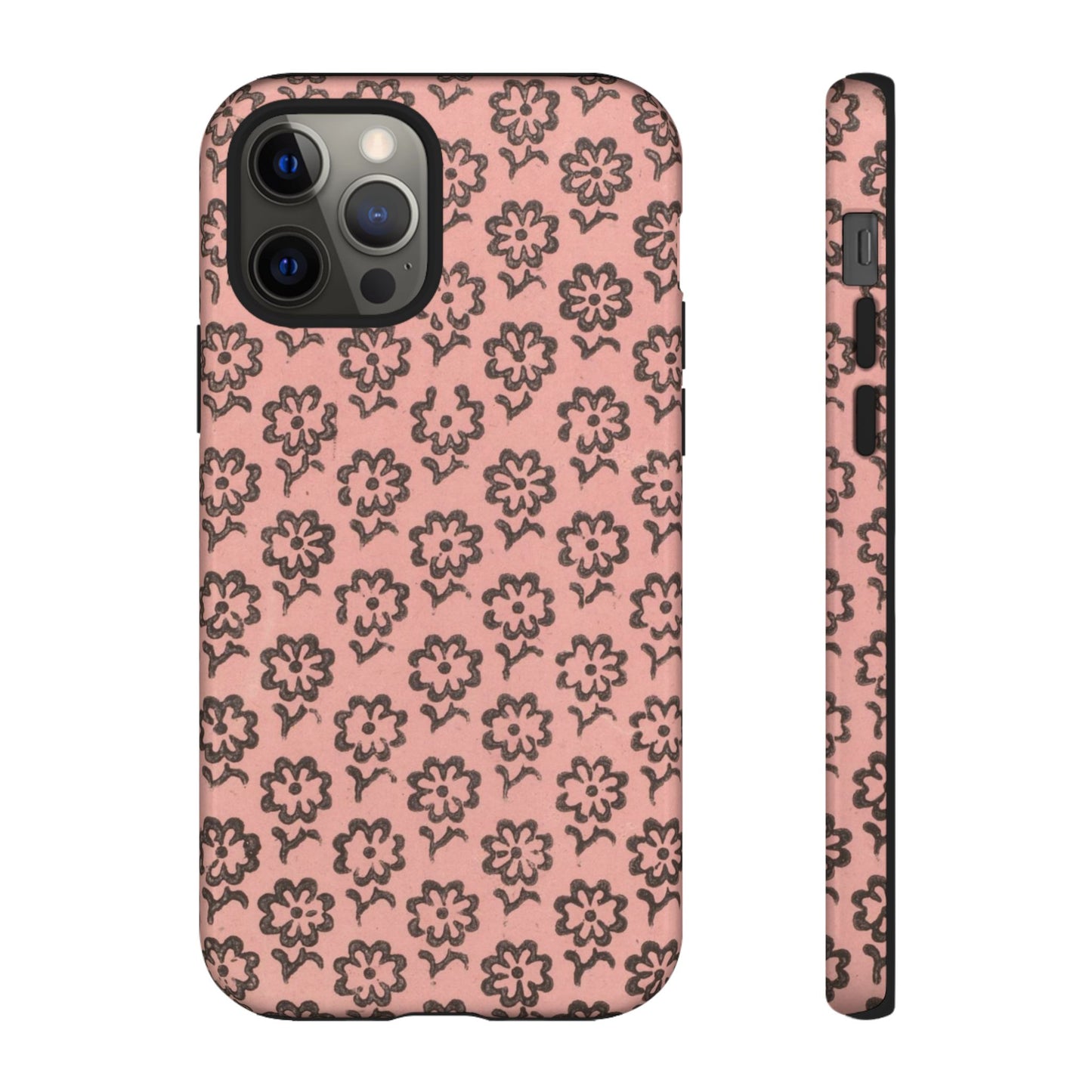 Dutch Pink & Brown Scattered Pattern Floral iPhone Case