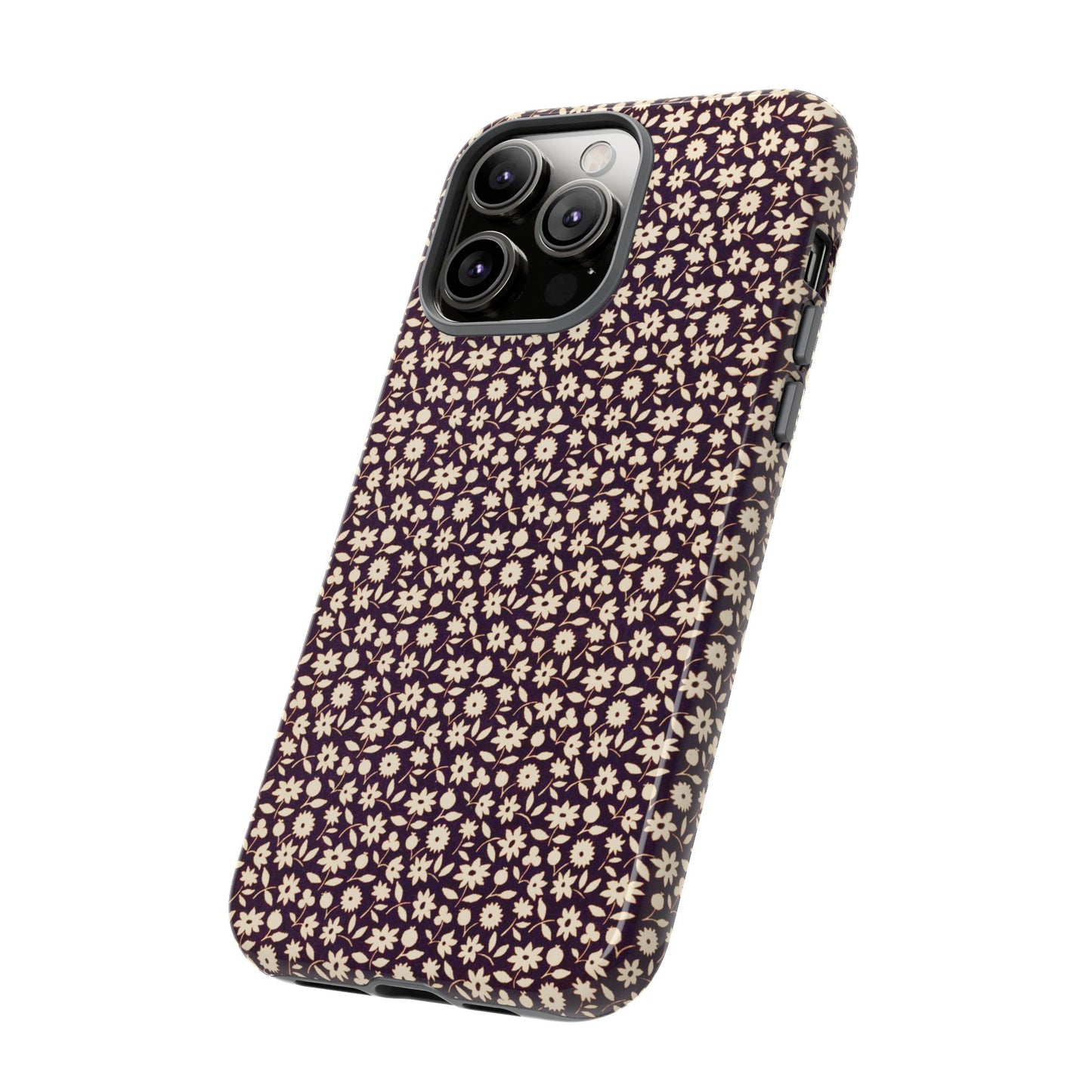 Coffee and Cream Vintage Floral Pattern iPhone Case